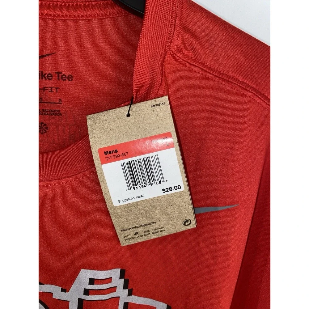 NWT Nike Ohio State 4 Miler Shirt Men's Large Red Dri-Fit Race Tee Buckeyes